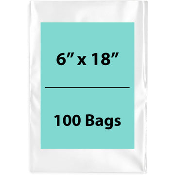 Clear Poly Bags Thickness: 4 Mil Size: 6 inch (width) X 18 inch (Height) Pack of 100 Bags